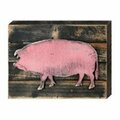 Clean Choice Vintage Country Style Pink Pig Art on Board Wall Decor CL2976063